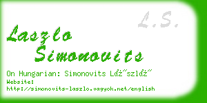 laszlo simonovits business card